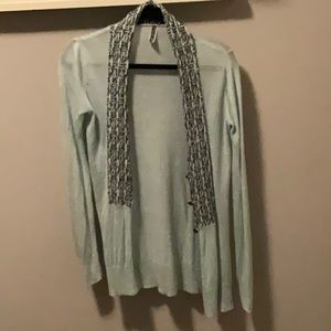 BKE Open Front Cardigan Sweater Super Soft Large 100% Acrylic Mint